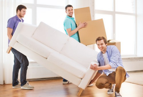Packing boxes and furniture for a Maidavale flat move