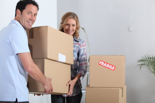 Packed boxes and furniture prepared for a small removal
