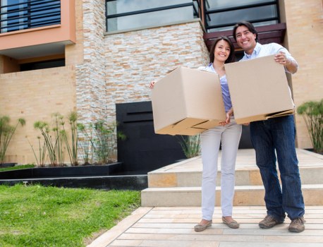 Professional movers handling a compact household move